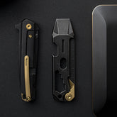 T042 Cyber Bison EDC Pry Bar Titanium Alloy Multitool(Black Coating)